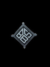 Load image into Gallery viewer, B&W Glitter Geometric Logo Pin