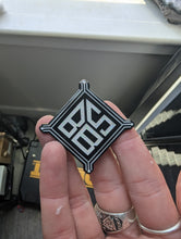 Load image into Gallery viewer, B&W Glitter Geometric Logo Pin