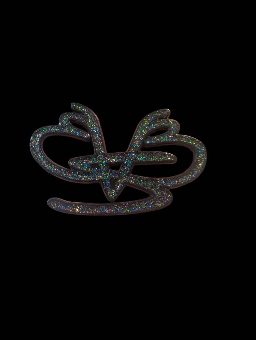 Black Glitter Insignia Pin