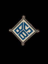 Load image into Gallery viewer, Blue &amp; White Glitter Geometric Logo Pin
