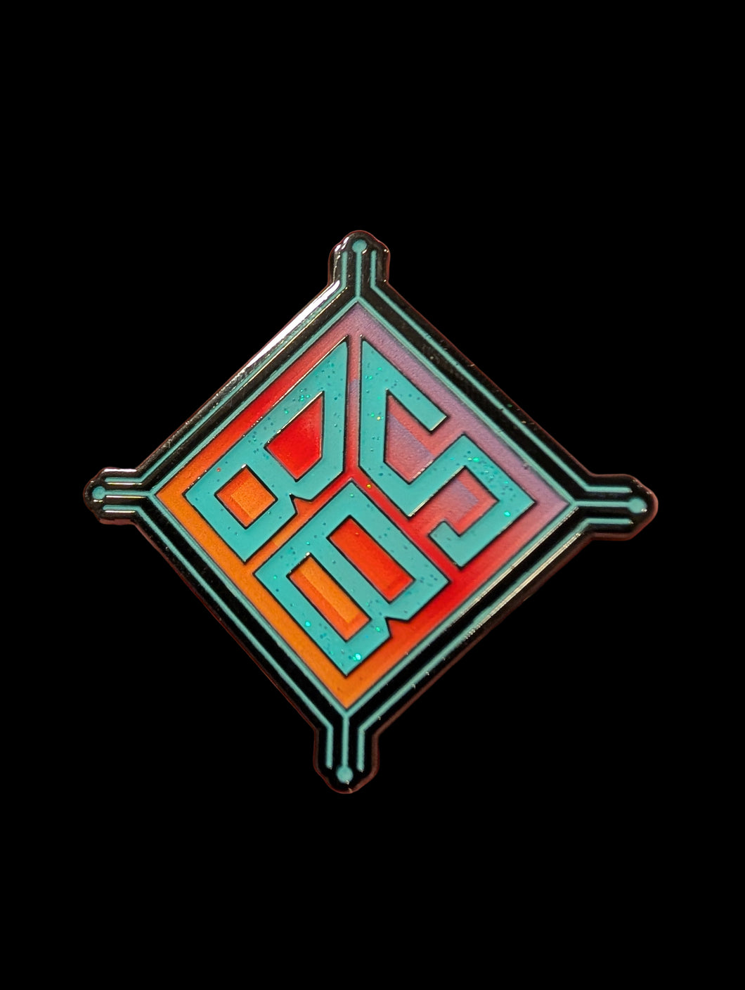 Sunset Gradient Geometric Logo Pin